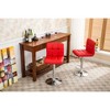 Roundhill Furniture Swivel Elegant PU Leather Modern Adjustable Hydraulic Bar Stools, Red, Set of 2 - 2 of 4