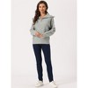 Seta T Women's Casual Long Sleeve Half Zip V Neck Collar Ribbed Knit Sweater - 2 of 4