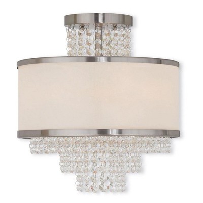 Livex Lighting Prescott 3 - Light Semi-Flush Mount in  Winter Gold