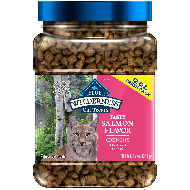 Blue Buffalo Wilderness Grain Free Salmon Flavor Crunchy Cat Treats - 12oz, 1 of 6