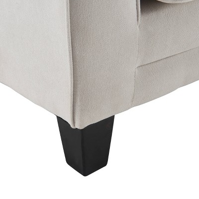 Creamy Comfort Recliner with Wood Accents and Removable Cushions