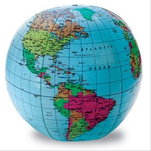 Learning Resources Inflatable 12" Globe Toy Globe Detailed Educational Geography for Kids Ages 6plus: Plastic, Choking Hazard Warning, 6+ Years - 1 of 4