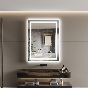 Frameless LED Bathroom Mirror, Backlit & Front Lit, RGB, Dimmable, Anti-Fog, Memory, Shatter-Resistant, ETL Listed Vanity Wall Mirro - 1 of 4