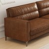 Luck Live Contemporary 86.61 inch Luxury Brown Oil Wax Leather Couch - High-End Vintage Sofa with Sturdy Frame and Cozy Feel Brown - 4 of 4