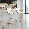 NicBex Set of 2 PU Leather Bar Stools,Swivel Adjustable Counter Height Barstools with Back for Dining Room,Kitchen,Counter,White - 2 of 4