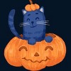 Men's Design By Humans Halloween Cat In A Pumpkin By wubbadub T-Shirt - 2 of 4