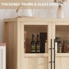55" Farmhouse Sideboard with Glass Doors - Large Buffet Cabinet for Dining Room, Coffee Bar Storage for Living Room - 4 of 4