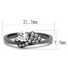 Slickblue Light Black Stainless Steel Ring, Clear CZ Center, Women’s Engagement Ring, Round Style, Sizes 5-10 - 2 of 4