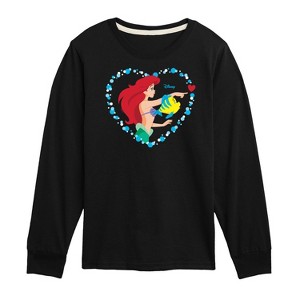 Girls' - Disney Princess - Ariel Heart Long Sleeve Graphic T-Shirt - 1 of 4