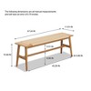 Wood Entryway Bench, Modern End of Bed Bench with Rattan Woven Top, Dining Bench for Bedroom, Kitchen, Entryway,Dining Room - 3 of 4