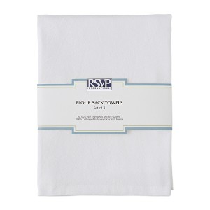 RSVP International Flour Sack Towel 3 Piece Set, 20x28 Inches - 1 of 4