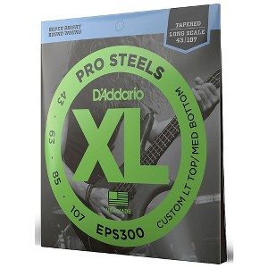 D'Addario EPS300 ProSteel Long Scale Tapered Electric Bass String Set .043 - .107 - 1 of 3