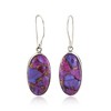 Ross-Simons Purple Turquoise Oval Drop Earrings in Sterling Silver - 3 of 4