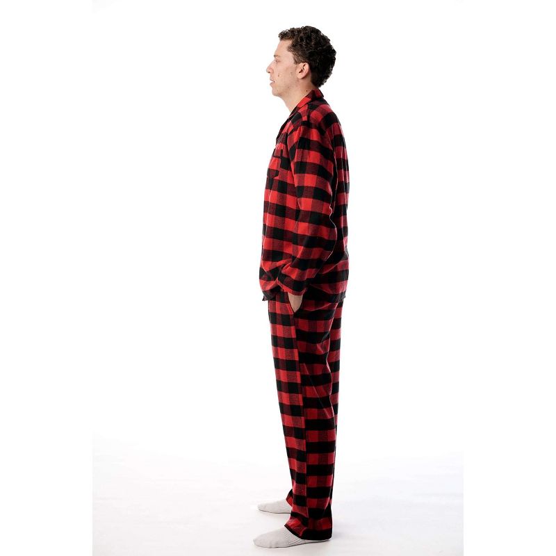 #followme Mens Plaid Button Front Flannel Pajamas Set / Winter Pajamas, 2 of 4