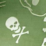 allover bones skull green