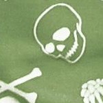 allover bones skull green