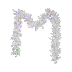 Kurt Adler 9-Foot Pre-Lit Multi-Colored LED Jackson White Pine Garland - 1 of 3