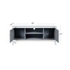 LIVAREEmlen TV Stand for 65+ inch TV, Sliver TV Console Table with Open Storage and 2 Storage Cabinets, Diamond Shape Mirror Doors for Living Room - 2 of 4