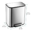 Stainless Steel Trash Can with Recycling Bin, Step-on Soft-Close Lid, Fingerprint-Resistant Garbage Bin with Removable Inner Bucket - 3 of 4