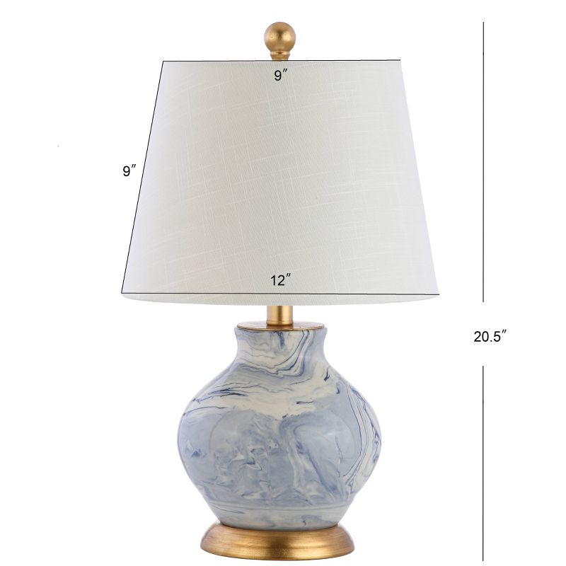 20.5&#34; Ceramic Holly Marbleized Table Lamp (Includes LED Light Bulb) Blue - JONATHAN Y, 5 of 7