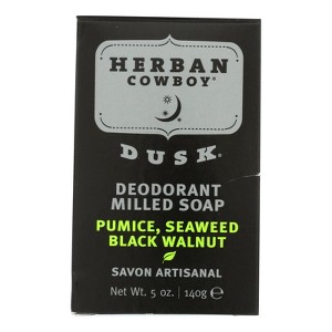 Herban Cowboy Dusk Deodorant Milled Soap Bar Pumice, Seaweed, Black Walnut - 5 oz - 1 of 4
