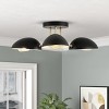 Modern 3-Light Semi Flush Mount Ceiling Light, Black and Gold Fixture with Glass Shades for Bedroom - 2 of 4