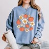 Simply Sage Market Women's Lightweight Garment Dyed Graphic Sweatshirt Circle Pumpkin Flowers - 2 of 4