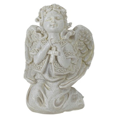 Northlight 6.75" Praying Angel with Cross Outdoor Garden Statue