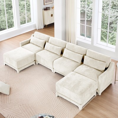 Christopher Knight Home Kay 142" Chenille Upholstered U-Shape Sectional Sofa