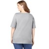Woman Within Plus Size Perfect Elbow-Sleeve Square-Neck Tee - 3 of 4