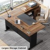 MAYEERTY L-Shaped Executive Desk   Office Desk with Drawers and Lateral File Cabinet - 4 of 4