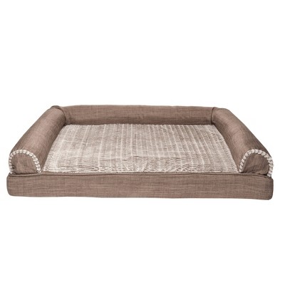 Large Orthopedic Faux Fur and Linen Outdoor Sofa Bed