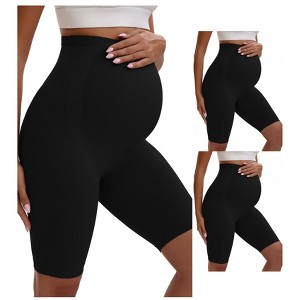 INSPIRE CHIC 3 Packs Women's Maternity High Waist Soft Belly Support Butt Lifters Thigh Slimmers - 1 of 4