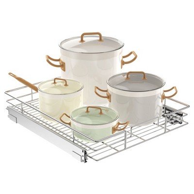 LOVMOR Pull Out Cabinet Organizer, Cabinet Pull Out Shelves 20" W x 21" D, Heavy Duty Cabinet Drawers Slide Out Kitchen