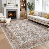 Area Rugs Washable, Soft Vintage Bedroom Rugs, Boho Farmhouse Low Pile Non-Slip Indoor Throw Carpet Rugs for Living Room Dining Room - 2 of 4