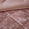 Sapphtopaz 3-Piece Blush Crushed Velvet Comforter Set, Diamond Quilted Twin/Twin XL Quilt Set with Shams & Decorative Pillow - 2 of 4