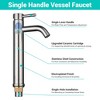 Aquaterior Single Handle Tall Vessel  Faucet Bathroom Vanity Tap 2 Packs Brushed Nickel - 4 of 4