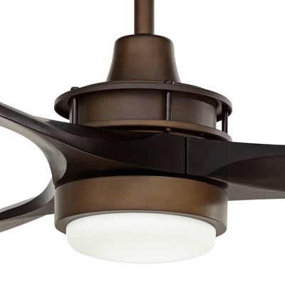 52" Oil Rubbed Bronze Matte Black Wood Indoor Ceiling Fan with LED Light and Remote