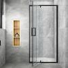 ONWITH 32 to 36 in. W x 72 in. H Framed Pivot Shower Door in Black with Clear Glass - 4 of 4