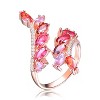 Guili Rose Gold Plated Multi-Colored Cubic Zirconia Accent Swirl Ring, Elegant and Vibrant Design, Perfect for Any Occasion. - 2 of 3