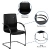 Emma and Oliver Black Vinyl Side Reception Chair with Chrome Sled Base - 3 of 4