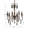 Storied Home 25 Watt Elegant Distressed Metal Pendant Lamp with Wood Drops, Black and Gold - 2 of 4