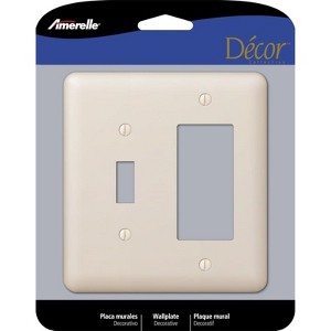 Amerelle Devon Light Almond 2 gang Stamped Steel Decorator/Toggle Wall Plate 1 pk - 1 of 1