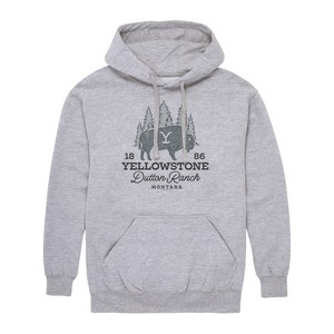 Men's - Yellowstone - Dutton Ranch Montana Bison 1886 Graphic Fleece Pullover Hoodie - 1 of 4
