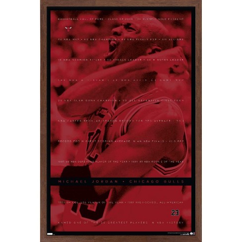 Trends International Michael Jordan - Can't Accept Not Trying Wall Poster,  22.375 x 34, Black Framed Version