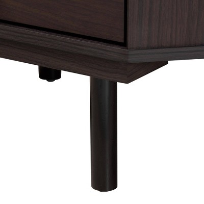 Norwood Espresso Brown and Black 2-Drawer Wooden End Table