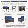 Buenhomino 7pcs Outdoor Patio Furniture Set with Fire Pit Table, Rattan Wicker Loveseat Glider Sets with Ottomans, High back Chairs and Coffee Table - 3 of 4