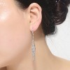 Guili Shimmering & Rosy Cascade GV Sterling Silver Clear Cubic Zirconia Drop Earrings for a Radiant, Elegant Look and Feminine Fashion Statement - 2 of 4