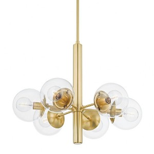 Mitzi Meadow 6 - Light Chandelier in  Aged Brass Clear Shade - 1 of 1