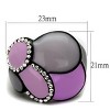 Slickblue Purple Epoxy Cocktail Ring, Multicolor Petal Design with Clear Stones, IP Black Stainless Steel, Sizes 5–10 - 2 of 4